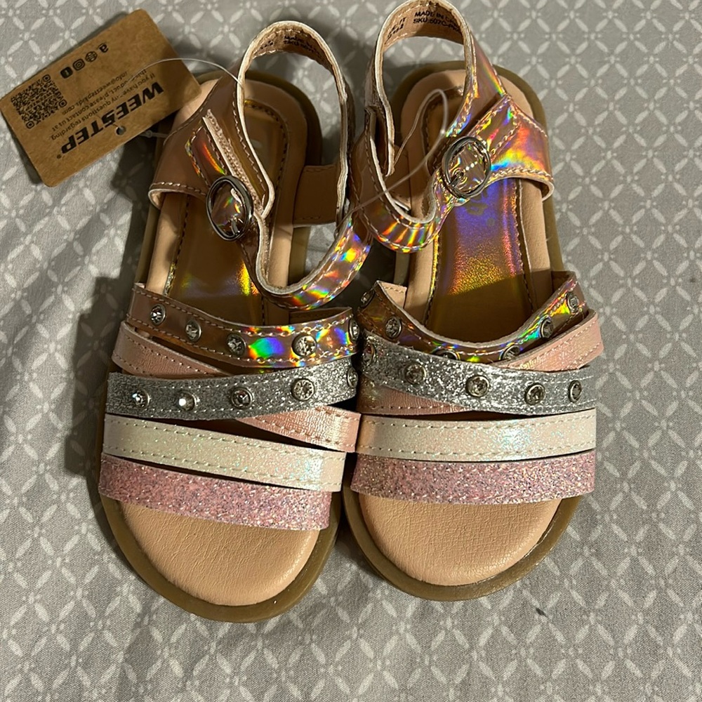 Gold and glitter sandals nwt